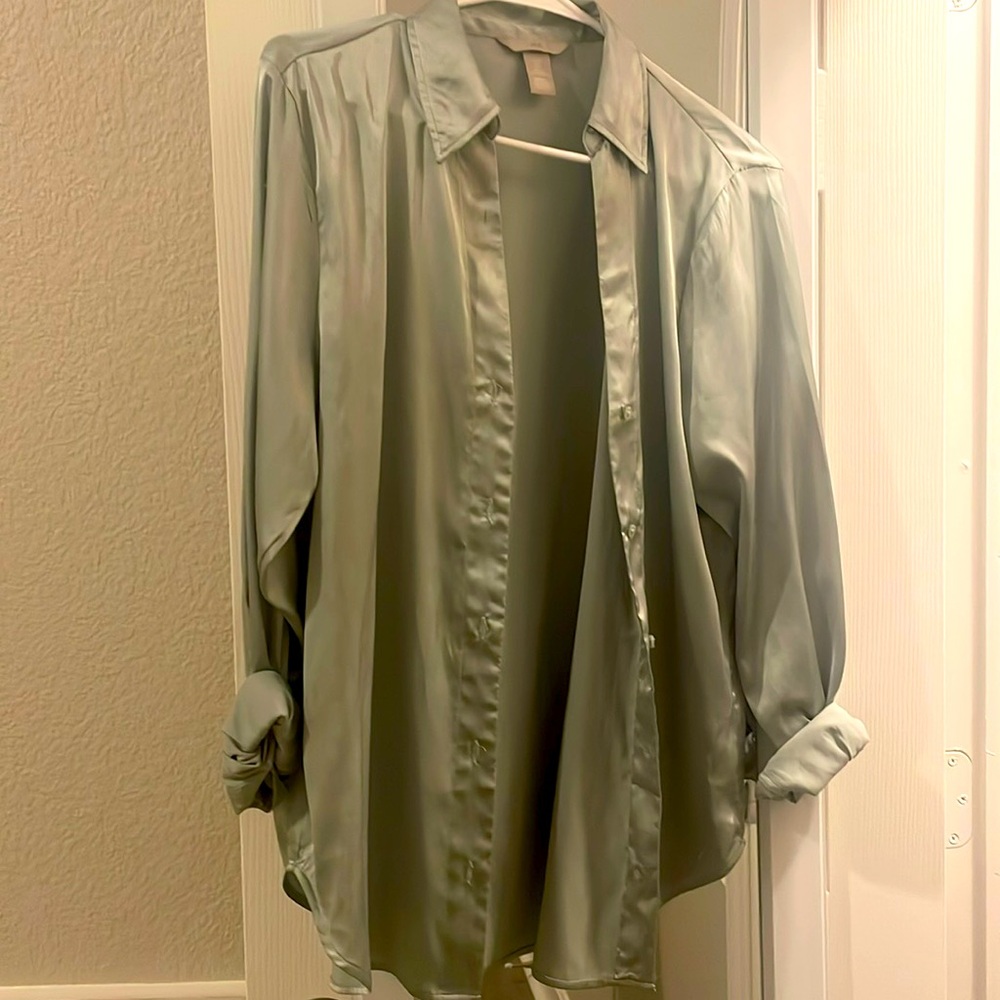 light green satin shirt used just twice